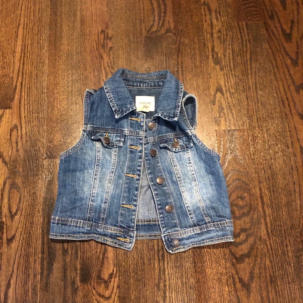 Cherokee denim vest girls medium 7/8